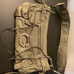 Guess green fringe shoulder bag